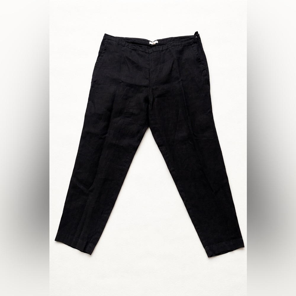 Eileen Fisher Side Zipper Straight Leg Linen Pants